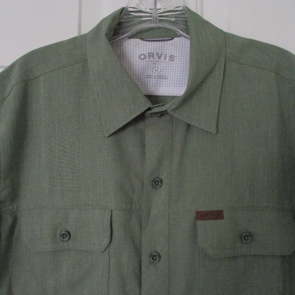 Orvis Travelers Mens S/S Green Lightweight Quick Dry Active Shirt NWOT - Medium
